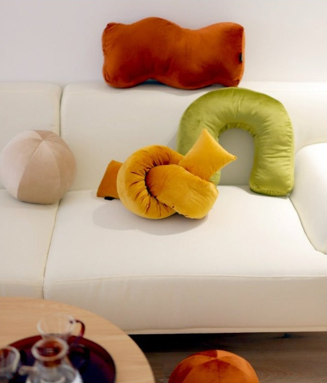 Velvety Retro Shapes Pillow - Final Sale