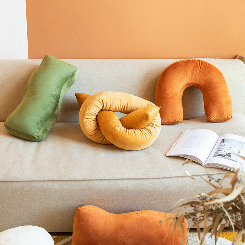 Velvety Retro Shapes Pillow - Final Sale