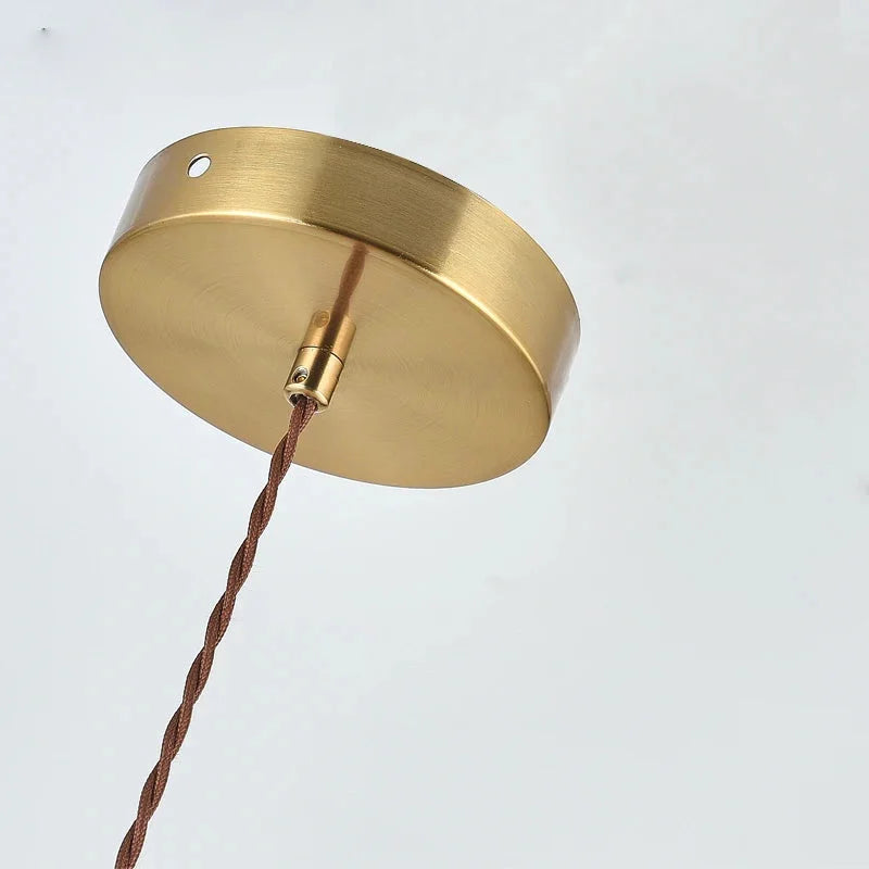 Bedside Pendant/Wall Lamp Modern Walnut Brass Pendant & Wall Lamp Metal Hanging Light for Bedroom, Dining Room, and Bar Décor