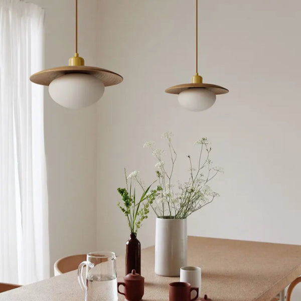 Retro Plate Minimalist LED Pendant Lights Modern Aesthetic Pendant Light Fixtures
