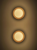 Walnut Wood Brass lighting Wall sconce round globe glass rustic wall lighting