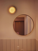 Walnut Wood Brass lighting Wall sconce round globe glass rustic wall lighting