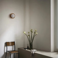 Walnut Wood Brass lighting Wall sconce round globe glass rustic wall lighting