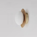 Walnut Wood Brass lighting Wall sconce round globe glass rustic wall lighting