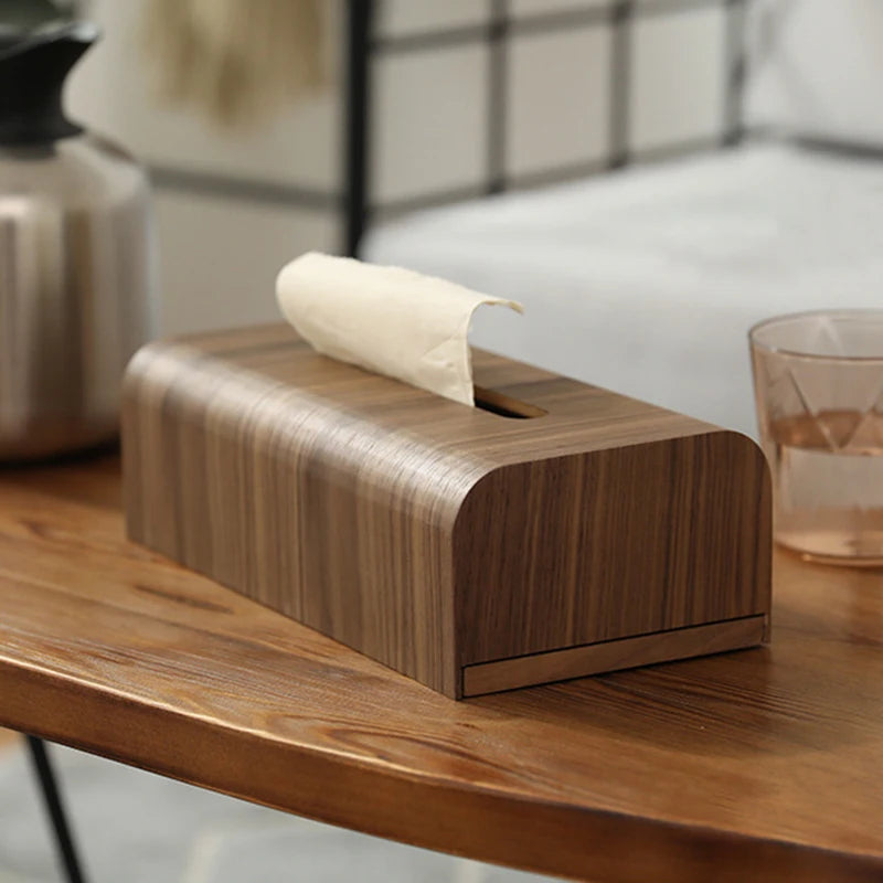 Walnut Tissue Box Walnut Wood Tissue Box – Letifly Lights & Decor
