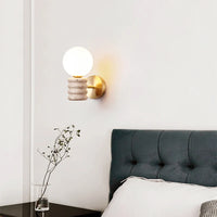 Zen Glow Travertine Wall Lamp stone LED lamp for bedroom hallway living room