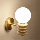 Zen Glow Travertine Wall Lamp stone LED lamp for bedroom hallway living room
