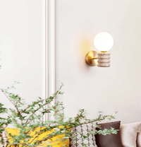 Zen Glow Travertine Wall Lamp stone LED lamp for bedroom hallway living room