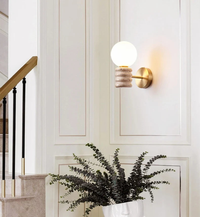 Zen Glow Travertine Wall Lamp stone LED lamp for bedroom hallway living room