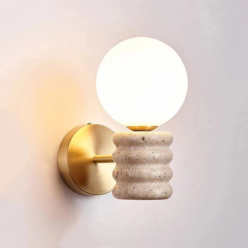 Zen Glow Travertine Wall Lamp