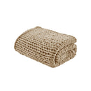 Chunky Double Knit Handmade Throw Blanket Cozy Soft Textured Couch and Bed Accent Decor