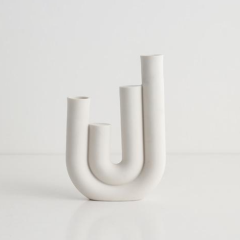 abstract arch white four candle holder