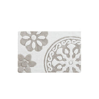 Floral medallion round rectangle bath mat tufted plush rug absorbent soft pile rug