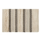 Woven textured bath rug stripe non skid shaggy bathroom mat boho inspired handwoven rug