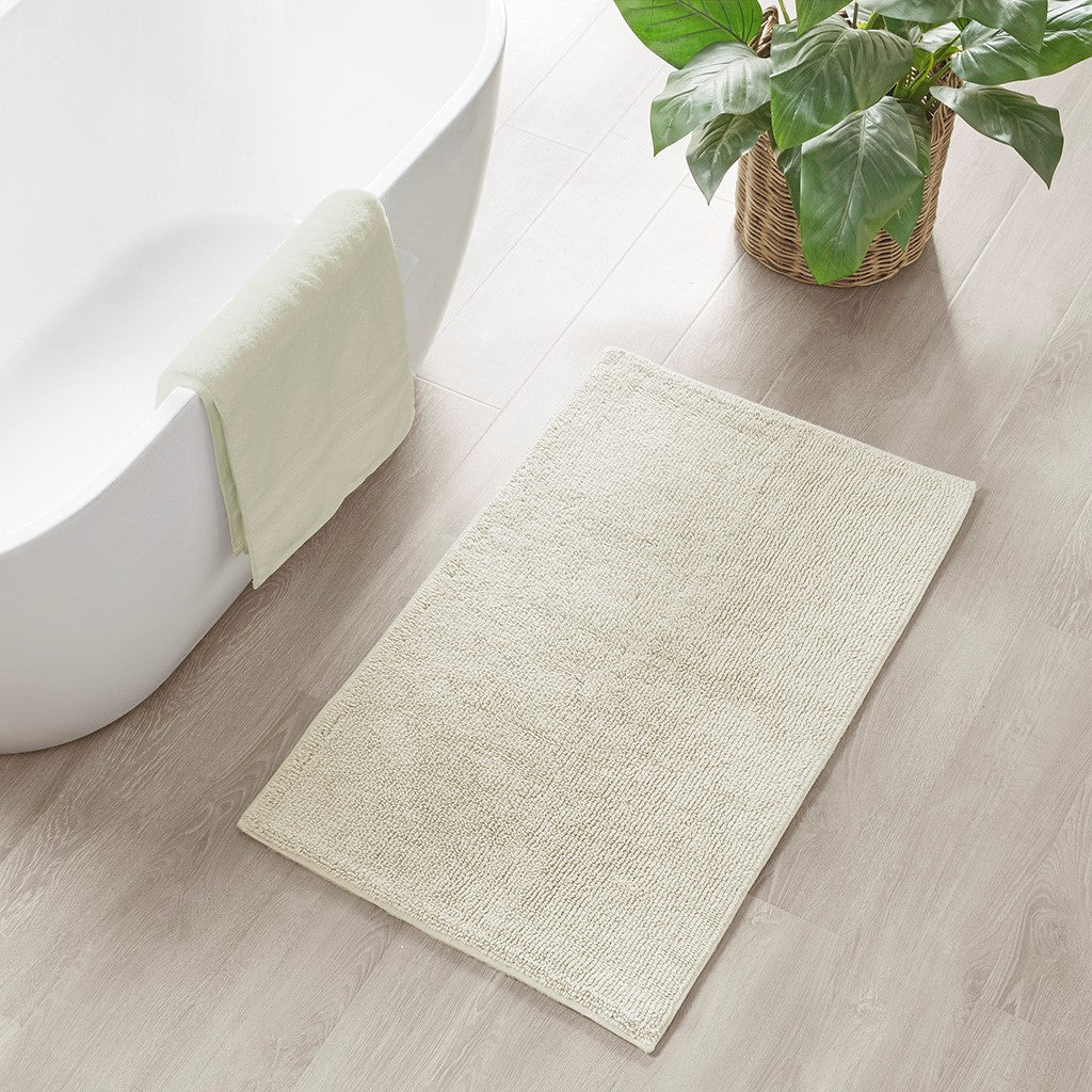 Beige Bathroom Rug Plush Mats Soft Absorbent Neutral Bath Mat BathroomDecor