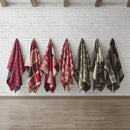 Oversized Cotton Quilted Throw Blanket Rustic Plaid Patchwork Design