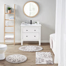 Floral medallion round rectangle bath mat tufted plush rug absorbent soft pile rug