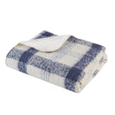 Bloomington Faux Mohair to Sherpa Throw Blanket Plaid Reversible Soft Cozy Accent