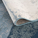 Modern Area Rug Blue Abstract Pattern Soft Textured Living Room Decor