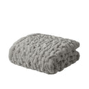 Ruched Faux Fur Throw Blanket Plush Textured Soft Cozy Sofa or Bed Accent