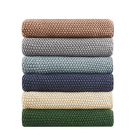 Bree Knit Throw and Pillow Set Textured Soft Blanket Cozy Living Room Accent