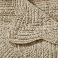 Tuscany Oversized Quilted Throw Blanket Scalloped Edges Elegant Textured Design