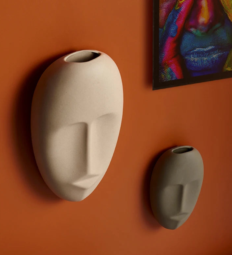 About a Face Ceramic Wall Accent &  Vase