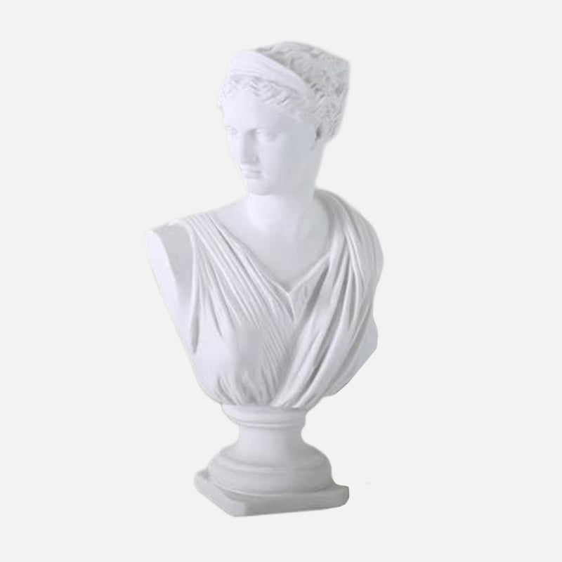 ancient greek bust half body white statue