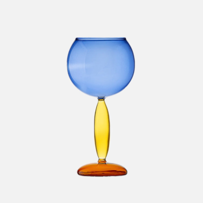 Red Wine Glasses Blue Stemmed Colored Wine Glasses Set Wine Glassware for  Win