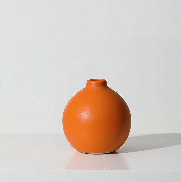 ceramic orange  decoration vase