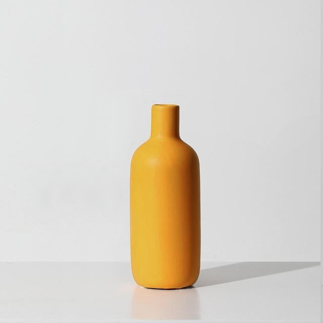 ceramic yellow decoration vase