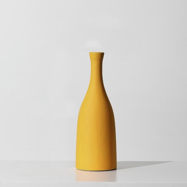 ceramic yellow decoration vase