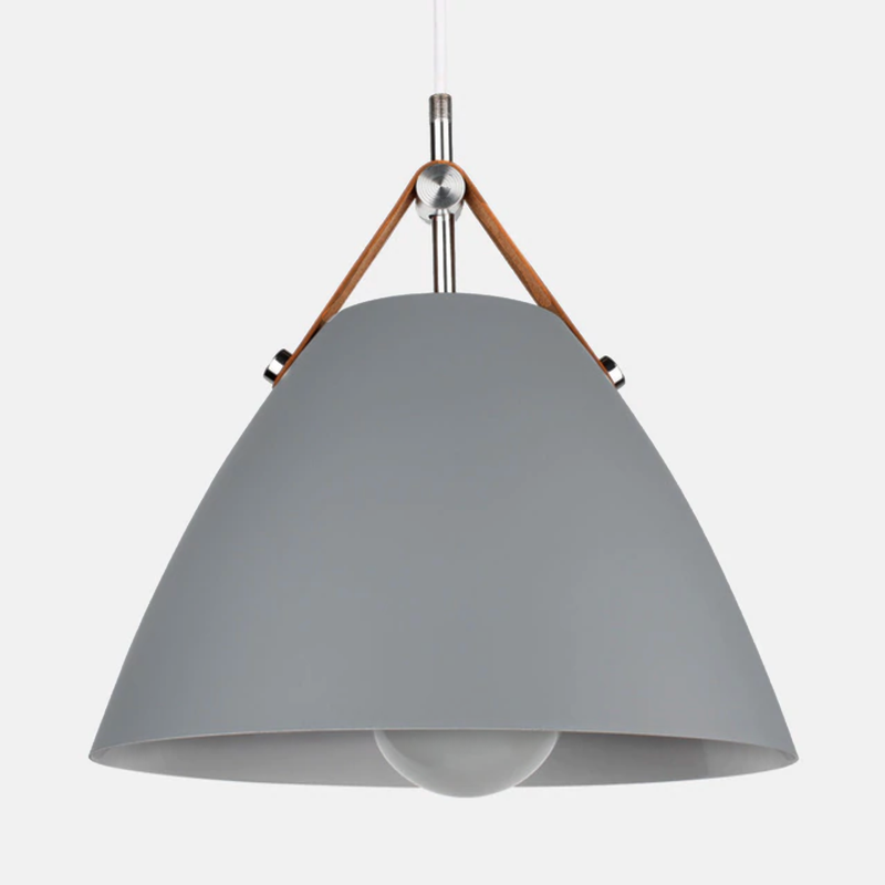 Cone Pendant Light with Faux Leather Strap - Final Sale