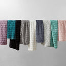 Ruched Faux Fur Throw Blanket Plush Textured Soft Cozy Sofa or Bed Accent