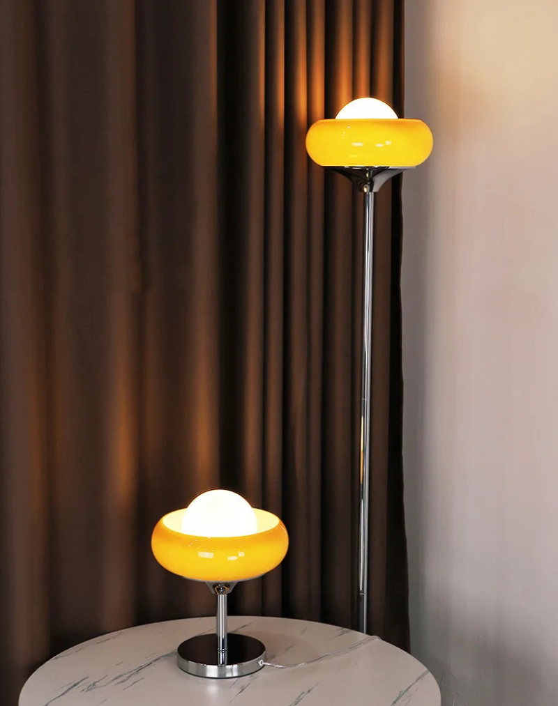 Starburst Retro Glass & Chrome LED Table & Floor Lamp