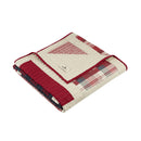 Oversized Cotton Quilted Throw Blanket Rustic Plaid Patchwork Design