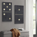 Black Domino Canvas Wall Art Set 2-Piece Modern Minimalist Geometric Decor