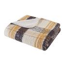 Bloomington Faux Mohair to Sherpa Throw Blanket Plaid Reversible Soft Cozy Accent
