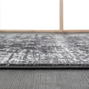 Black and White Distressed Vintage Area Rug Floral Pattern Modern Living Room Soft Floor Carpet