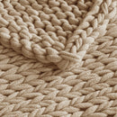 Chunky Double Knit Handmade Throw Blanket Cozy Soft Textured Couch and Bed Accent Decor