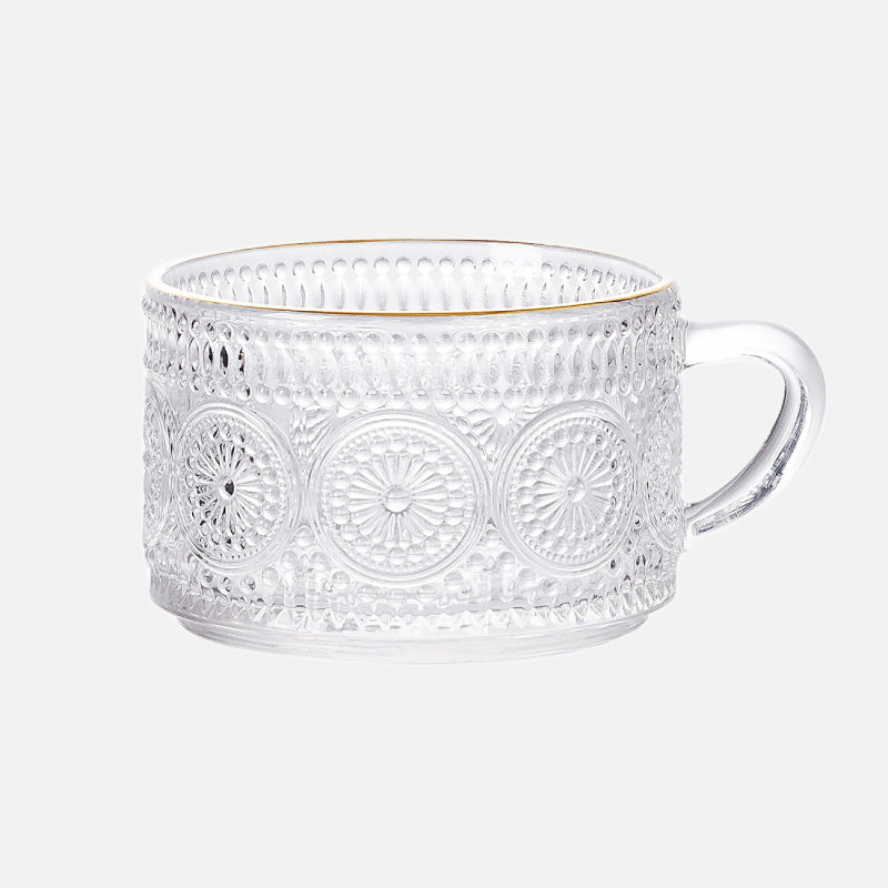 Vintage Texture Glass Cup with Handle