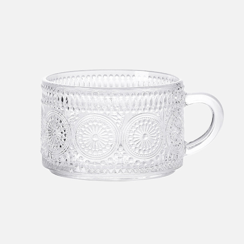 Vintage Texture Glass Cup with Handle