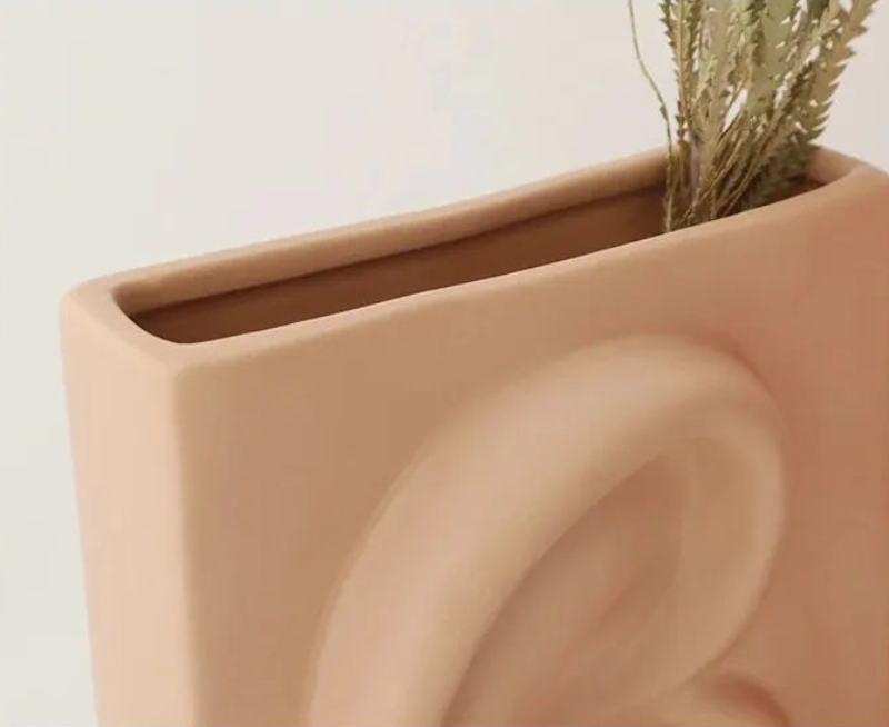 Mouth, Eyes, Ears Ceramic Vase