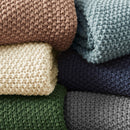 Bree Knit Throw and Pillow Set Textured Soft Blanket Cozy Living Room Accent