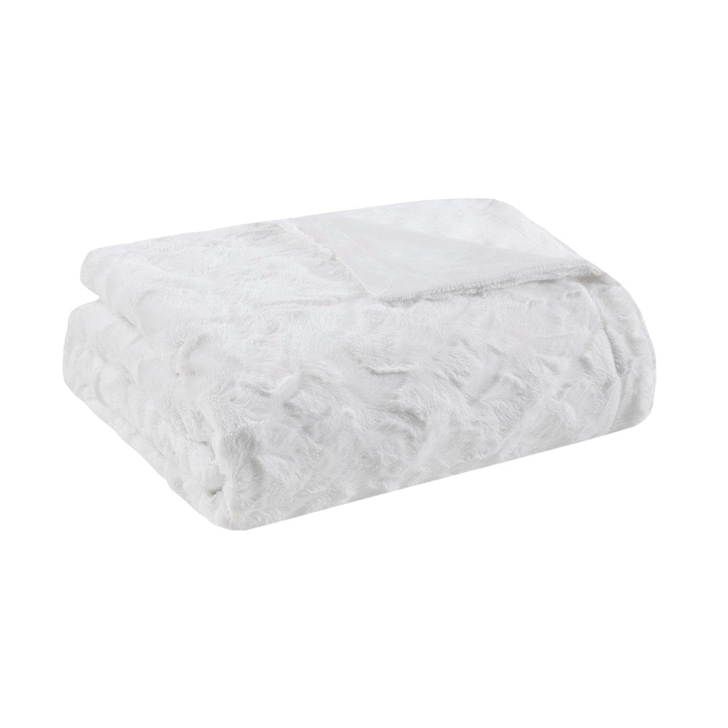 Zuri Oversized Faux Fur Throw Blanket Luxurious Plush Soft Decorative Accent