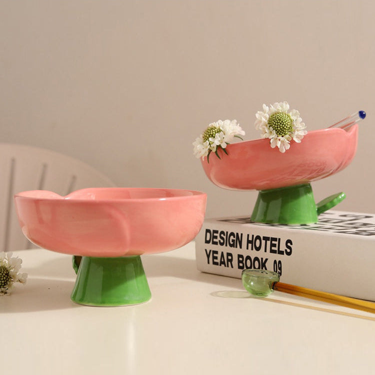 Flower Cup Ceramic Feeding Bowl