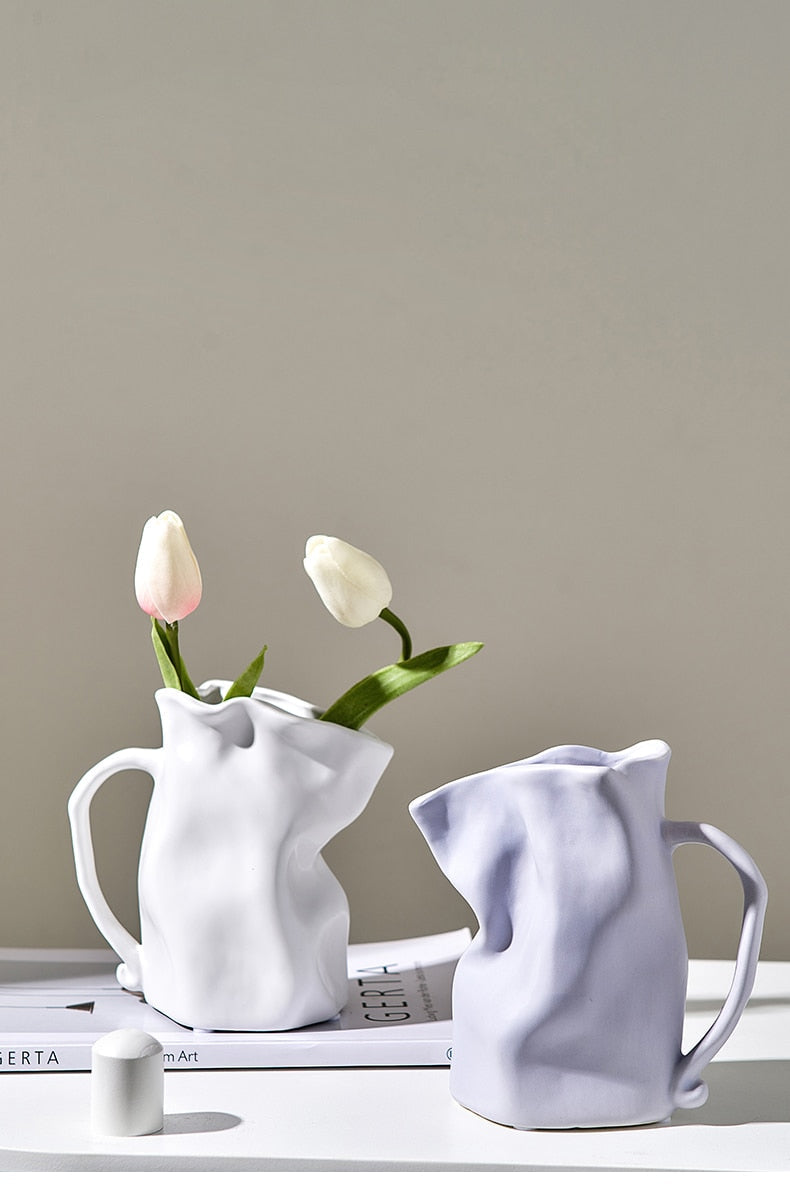 Discover the Elegance of Our Paper Bag Whimsical Ceramic Vase Collection