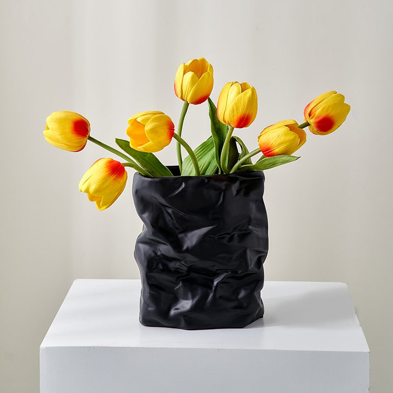 Paper Bag Whimsical Ceramic Vase