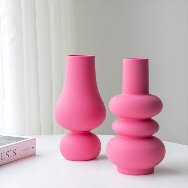 Fuchsia Abstract Ceramic Vase