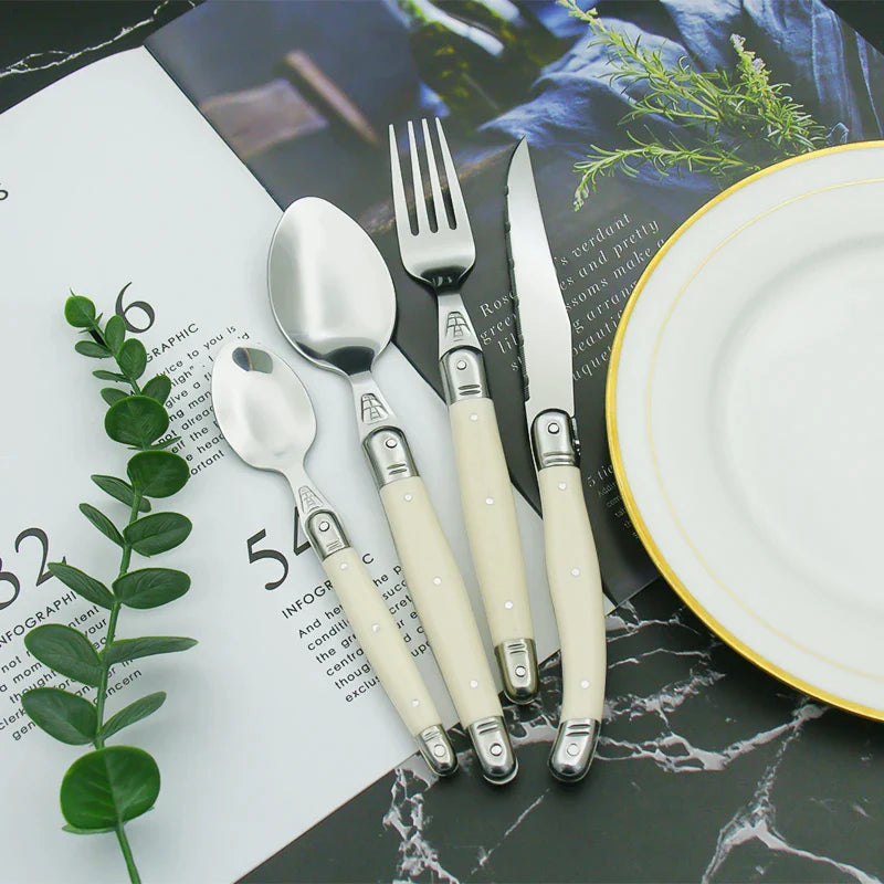 Ivory Laguiole Flatware Cutlery Set